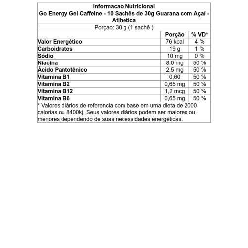 Go Energy Gel Caffeine Guarana Com Acai 30G